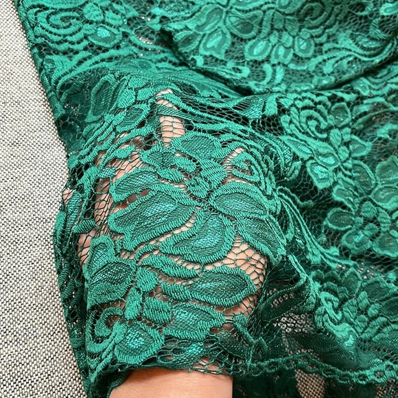 Forest Fairy Green Lace Vintage Blouse, Size: Large - Picture 13 of 17